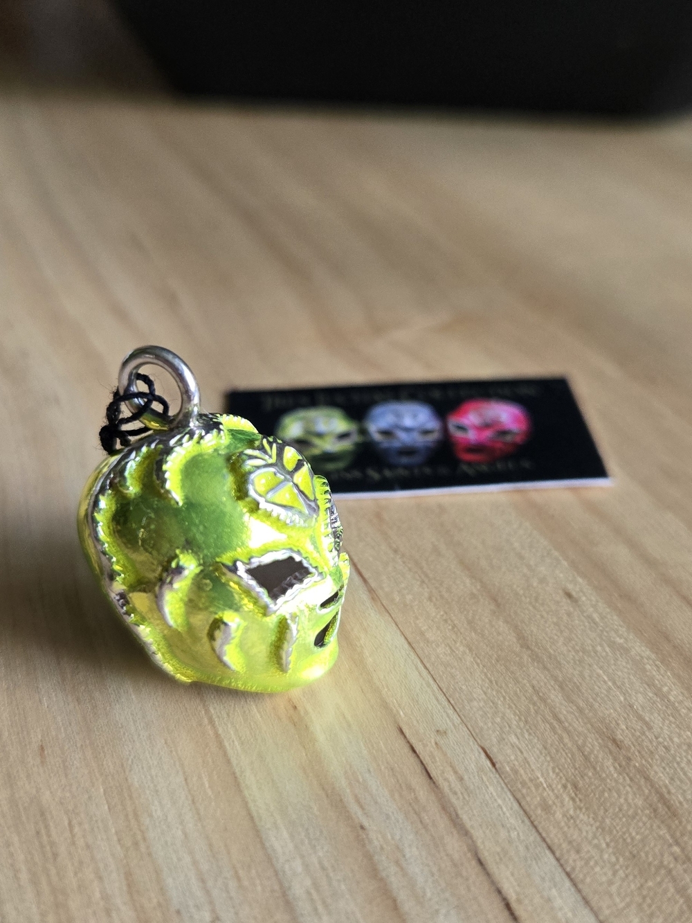 Virgins Saints & Angels Neon Lime Tres Luchas Charm Pendant 925